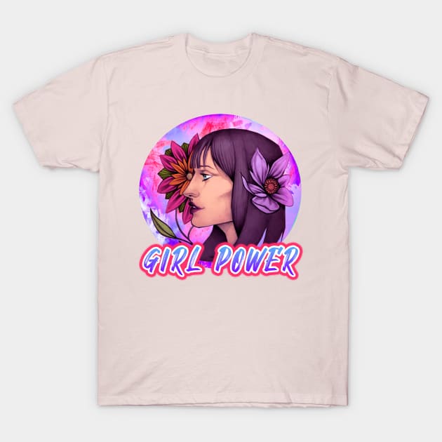 Girl Power Beautiful Floral T-Shirt by dnlribeiro88